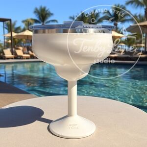 ORCA Rita Pearl White 13oz Insulated Stainless Steel Margarita Cup with Lid